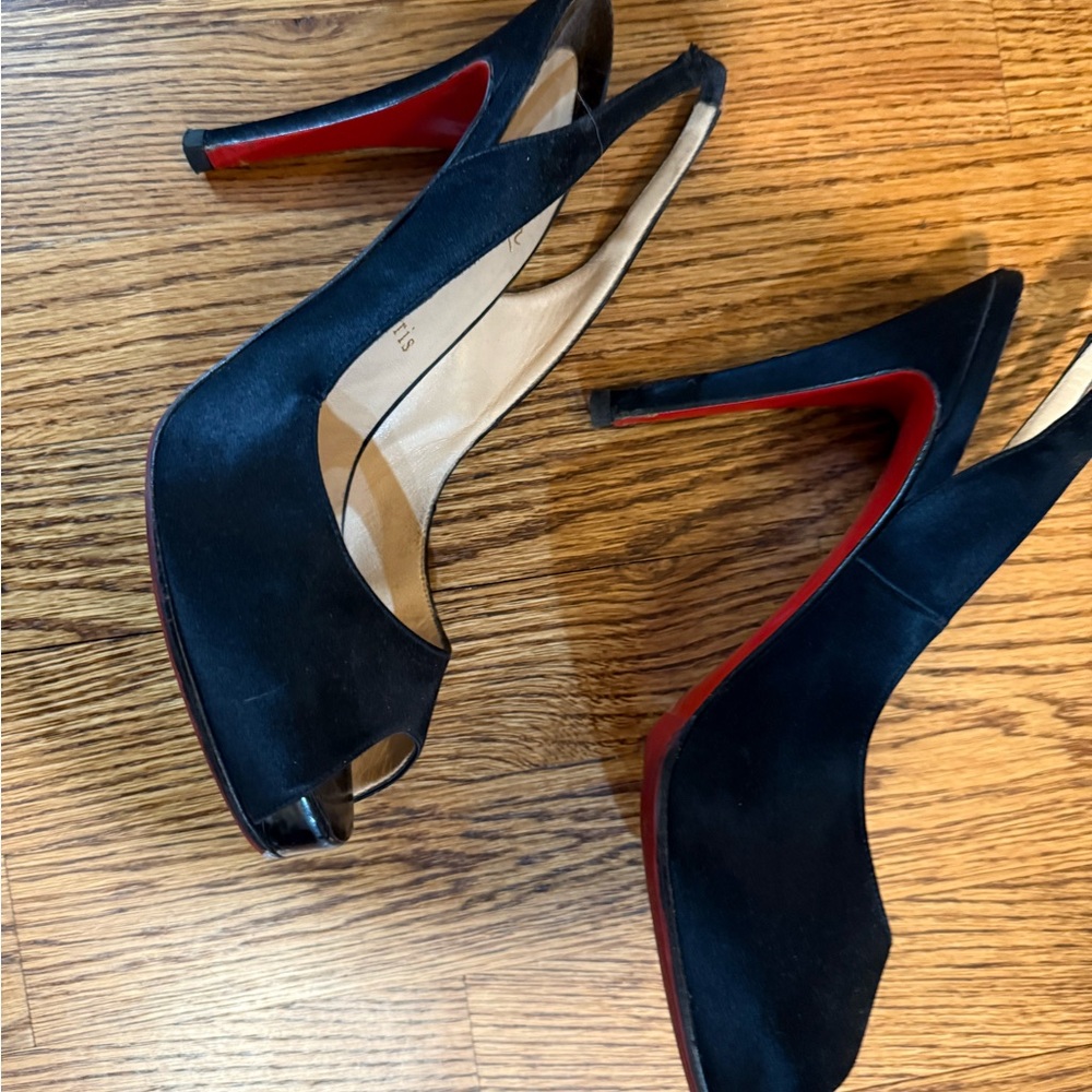 Christian Louboutin platform satin heels 39.5